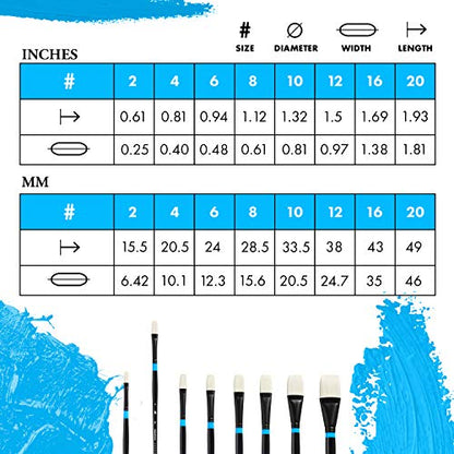 Princeton Aspen Flat Brush, Synthetic, Long Handle, Size 4, 1 Count - color: Black, size: Size 4