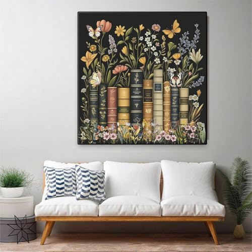 EIBEILI Diamond Art Kits for Adults-Book Flower Diamond Painting Wall Art - color: Book