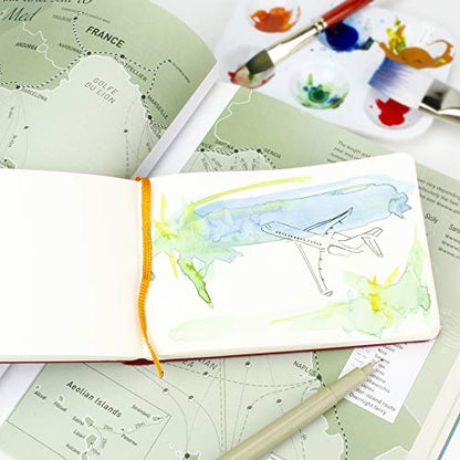 Handbook Journal Co. Travelogue Artist Canvas Cover Travel Notebook for Drawing and Sketching, Ultramarine Blue, Pocket Landscape 3.5 x 5.5 Inches, 130 GSM Paper, Hardcover w/Pocket - color: Ultramarine Blue, size: Pocket Landscape
