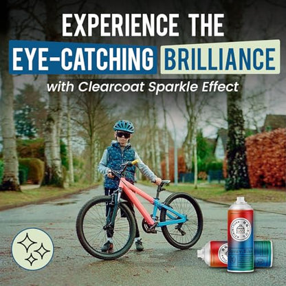 Spray.Bike Keirin Flake Finishing Coat - Kirakira Multi, 400ml | Metal Flake Spray Paint Coating | Glitter Spray Paint Topcoat for Steel, Aluminum - color: Flake Multi