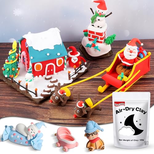 ifergoo 125g White Air Dry Clay, 4.41 oz Foam Magic Modeling Clay for Kids | Refill White Clay for School Art & Craft Project, Slime Supplies, Super Light & Soft, Non-Toxic, Age 3-12 Boys and Girls Gift - color: D-White Color