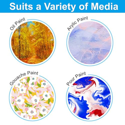 PATIKIL 5.5 x 7.5 Inch Wood Canvas Panels, 8pcs Unfinished Wooden Frame Square Art Board for Crafts Oil Paint Pouring Acrylics Painting DIY - size: 5.5 x 7.5 Inch