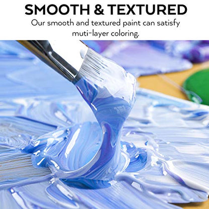 Nicpro 14 Colors Large Bulk Acrylic Paint Set (16.9 oz,500 ml) and White Gesso Primer for Acrylic Painting(28.2 Oz / 513ML)