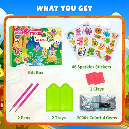 Labeol Diamond Art Kits for Kids Boys and Girls Ages 6-8-10-12 Easy to DIY Creative Diamond Art Sticker Craft by Numbers Kits for Kids and Adult Beginners (Lovely Animal) - style: Lovely Animal
