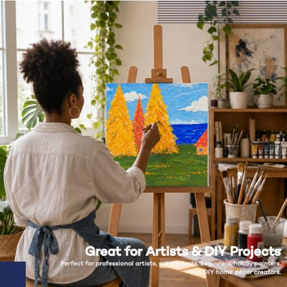 Stretched Canvases for Painting 16x16 Inch 4-Pack, 10 oz Triple Primed Acid-Free 100% Cotton Blank Canvas, Square Canvas for Oil Paint Acrylics Pouring & Wet Art Media, Pour Painting - size: 16"x16"(4-Pack), style: Studio