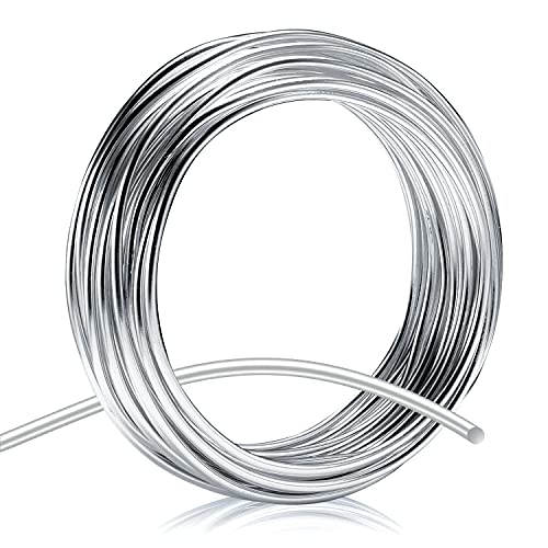 Aluminum Wire Silver 9 Gauge (3.0 mm) 32.8 Ft (10 M) Anodized Bendable Metal Craft Wire for DIY Floral - color: Silver