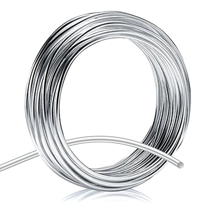 Aluminum Wire Silver 9 Gauge (3.0 mm) 32.8 Ft (10 M) Anodized Bendable Metal Craft Wire for DIY Floral - color: Silver