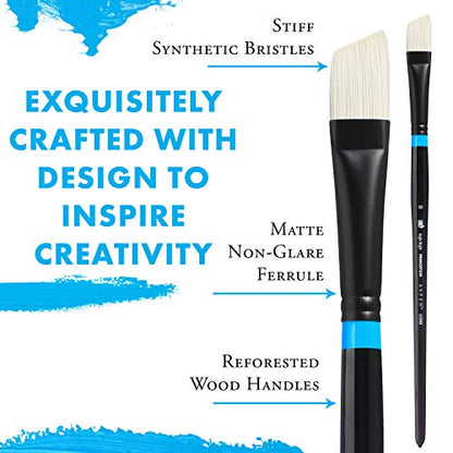 Princeton Aspen Flat Brush, Synthetic, Long Handle, Size 4, 1 Count - color: Black, size: Size 4