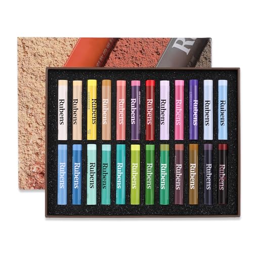 rubens Soft Oil Pastels (24 Morandi Colors), Creamy Oil Pastels for Artists – Low Saturation Vintage Aesthetic Art Supplies for Retro Landscape Drawing, Blending & Layering, Adults & Beginners - color: 24 Morandi Colors