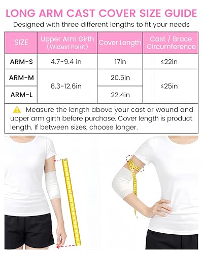 Waterproof Cast Cover for Shower Arm Kids, Soft Pink, Arm-S - color: Soft Pink, size: Arm-S (17" Length)