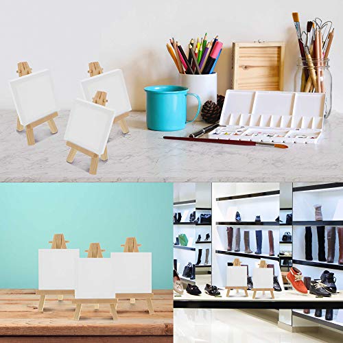 U.S. Art Supply 5" Mini Easel (24 Pack) - Natural Wooden A-Frame Tabletop Display Stand, Mini Easel Stand - Small Easels for Display, Small Canvases, Crafts, Business Cards, Signs, Photos, Gifts