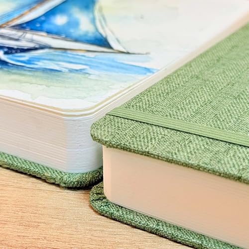 SEMLEART Watercolor Journal Sketchbook,6.5x6.5,140lb/300GSM Cotton Paper - size: 6.5×6.5in
