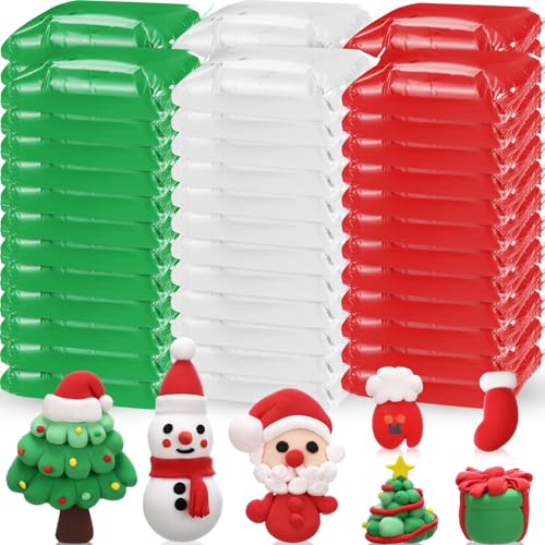 VioraWhite 72 Pcs 38oz Air Dry Clay Bulk Modeling Clay,Christmas Color - color: Christmas Color