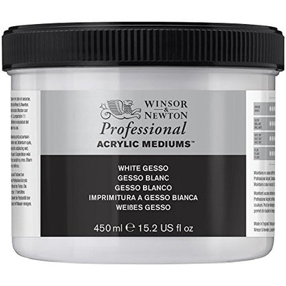Winsor & Newton Professional Acrylic Medium, White Gesso, 450ml - color: White Gesso, style: 450ml (15.2-oz)