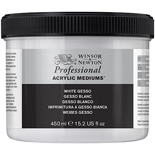 Winsor & Newton Professional Acrylic Medium, White Gesso, 450ml - color: White Gesso, style: 450ml (15.2-oz)
