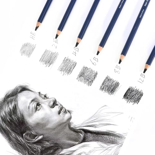H & B Profession Sketch Pencils 9-Piece, Matte Sketch pencils, Sketch Pencil Set for Drawing, Shading, and Sketching for Beginners, Artists and professional artists - size: 9 Count (Pack of 1)