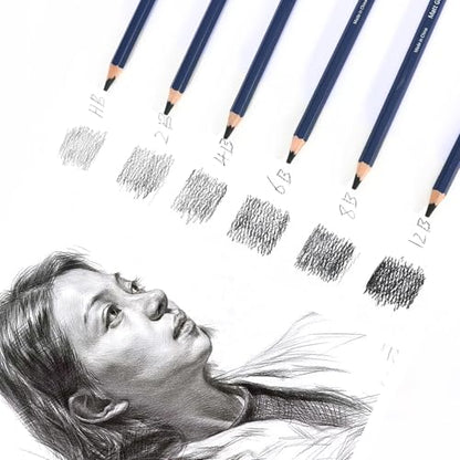 H & B Profession Sketch Pencils 9-Piece, Matte Sketch pencils, Sketch Pencil Set for Drawing, Shading, and Sketching for Beginners, Artists and professional artists - size: 9 Count (Pack of 1)