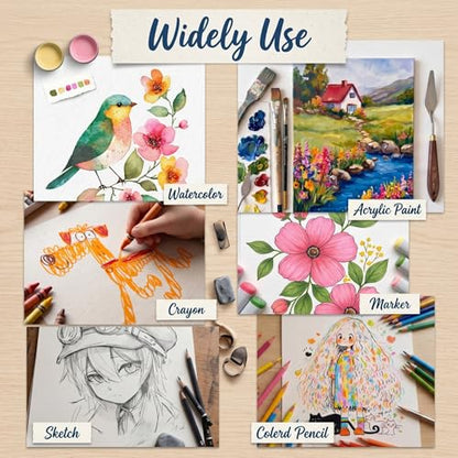 TaoBary 300 Pcs Watercolor Paper 10 X 13 Inch 230 GSM, Cold Press White - color: 230 Gsm, size: 10 x 13 Inch