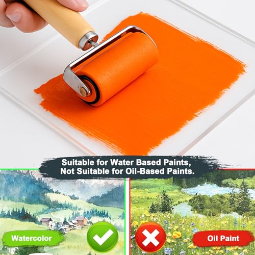 DINGSEN Gel Printing Plate Kit, Printmaking Set for Artists & Crafters | 5”X7”Gel Plate,Brayer, Watercolor Paints, A5 Printmaking Paper,and Essential Tools,for Mixed Media Art, Monoprinting