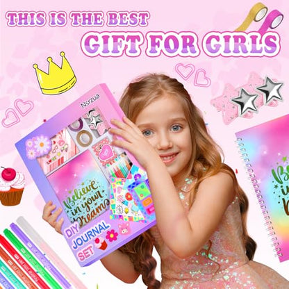 Nsrzua DIY Journal Kit for Girls,Toys for Ages 8-14 and Birthday Gifts for Girls. - color: purple