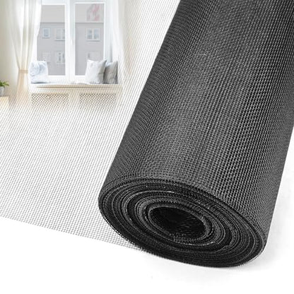 56 in × 100 ft Window Screen Mesh, Fiberglass Window Screen Replacement, Screen Mesh Roll for Window, Door, Patio, Porch (Black) - size: 56" x 100'