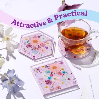 LET'S RESIN 16oz Epoxy Resin Kit with Coaster Molds Complete Set, Beginners