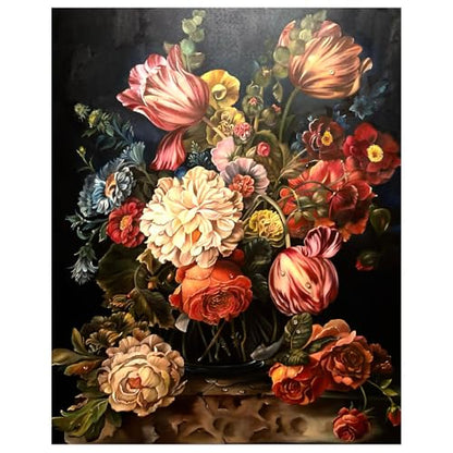 Paint by Numbers Kit for Adults, Paint by Numbers Kit for Adults 16x20 Inch - color: Retro Flower