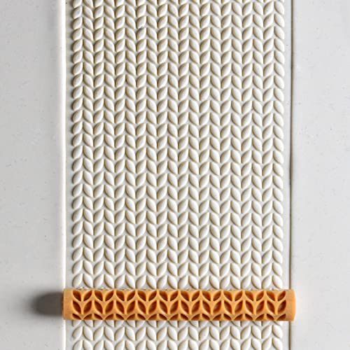 MKM Pottery Tools Wood Twig Rollers for Clay (TW-32 Knit Stitch) - color: TW-32 Knit Stitch