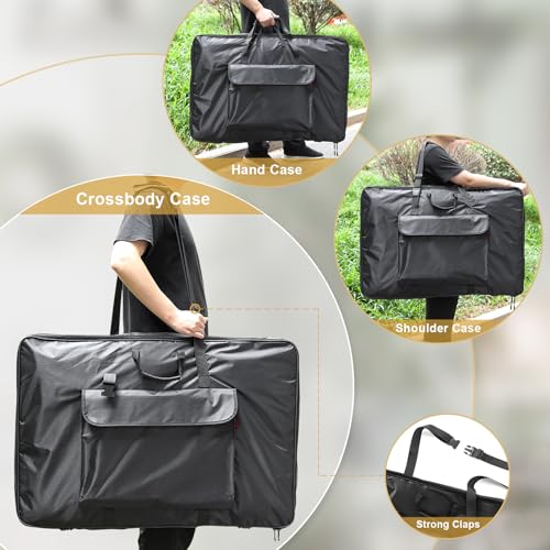 Premium Art Portfolio Case - 32" x 42" - Soft Sided - Foldable - Waterproof & Tear Resistant - Artwork, Photography, Sketch, LCD, Monitor, Solar Panel - Shoulder Straps & Handles - size: 32 x 42