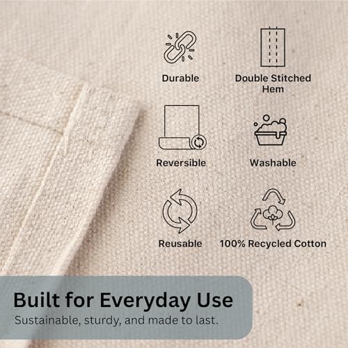 5x5ft Recycled Cotton All Purpose Canvas Tarp Cover Painter Drop Cloth-1Pk | Top Cotton Reusable Paint Drop Cloth,Canvas Tarp Cover for Painter, Furniture, Floor Protection, Painters Dropcloth - size: Pack of 1 - 5' x 5' (Extra Coverage)