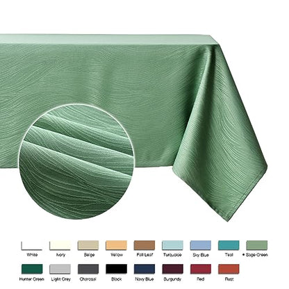 maxmill Jacquard Tablecloth Swirl Design Water Resistance Antiwrinkle Heavy Weight Soft Table Cloth for Buffet Banquet Parties Event Holiday Dinner Square 52 x 52 Inch Sage Green - color: Sage Green, size: 52" x 52" (Square)