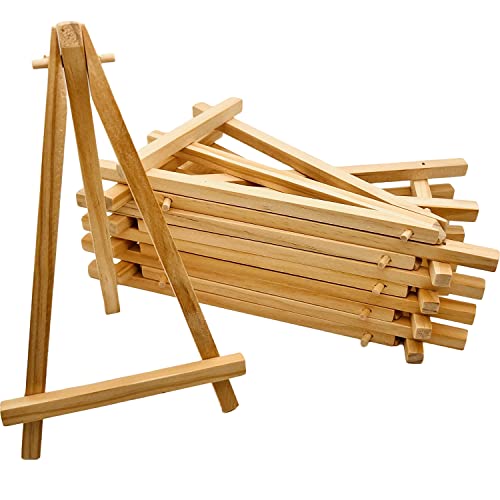 10 Pcs 7.5 Inch Mini Wood Display Easel, Tabletop Easels | Wooden Tripod Holder Stand for Displaying Photos, Picthres - style: 7.5 Inch