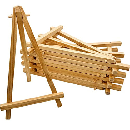 10 Pcs 7.5 Inch Mini Wood Display Easel, Tabletop Easels | Wooden Tripod Holder Stand for Displaying Photos, Picthres - style: 7.5 Inch
