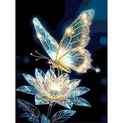 Paint by Numbers Kit for Adults,Crystal Butterfly Paint by Number 16x20 In - color: MT6281