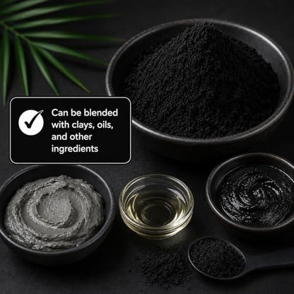 Coconut Shell Charcoal Powder (0.5 lbs / 227 g) – Ideal for Teeth Cleaning, Face Masks, Scrubs and Soap Making