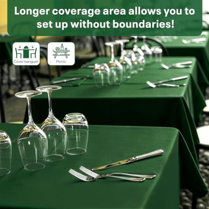 54IN X 600FT Plastic Table Cover Roll with Cutter Box, Cut to Size Plastic Table Cloths for Parties, Birthday, (Green, 54"x7680"(Rectangular)) - color: Green, size: 7680" x 54" (Rectangular)