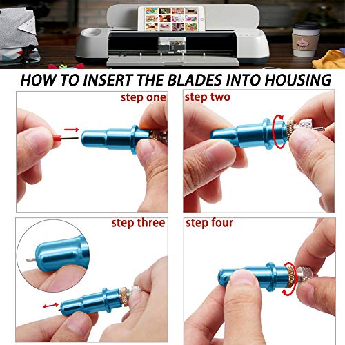 Elefama 40PCS Blades for Explore Air 2/Air 3/Make 3/Maker 20PCS 45° Fine Point Blade +10PCS 60° Deep Cut +10PCS 30° Shallow Cut Fabric Cards Paper Vinyl Knife Cutting Blade for Replacement - color: 40pcs (20pcs 45° + 10pcs 60° + 10pcs 30°)