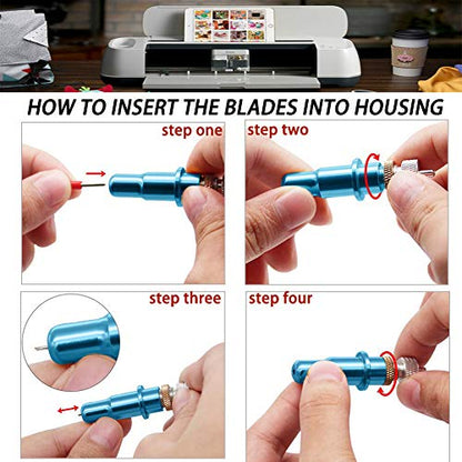 Elefama 40PCS Blades for Explore Air 2/Air 3/Make 3/Maker 20PCS 45° Fine Point Blade +10PCS 60° Deep Cut +10PCS 30° Shallow Cut Fabric Cards Paper Vinyl Knife Cutting Blade for Replacement - color: 40pcs (20pcs 45° + 10pcs 60° + 10pcs 30°)