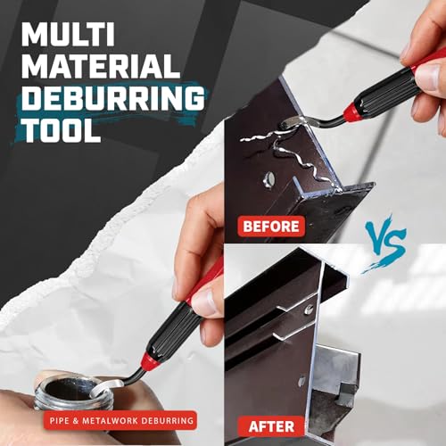 AFA Tooling Pen Deburring Tool, 11 M2 HSS Blades, Red Handle & Clip | Built for 3D printing, metal, PVC, copper, resin and plastic; 360-degree rotation reaches deep bores, cross holes, curves - size: 11PCS / BS1010
