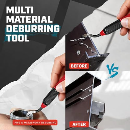 AFA Tooling Pen Deburring Tool, 11 M2 HSS Blades, Red Handle & Clip | Built for 3D printing, metal, PVC, copper, resin and plastic; 360-degree rotation reaches deep bores, cross holes, curves - size: 11PCS / BS1010