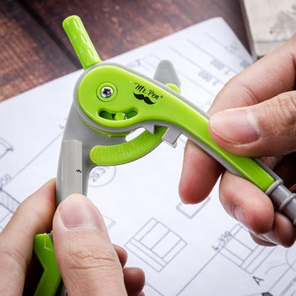 Mr. Pen- Geometry Compass and Protractor Set, 6 Inch Compass - color: Light Green, size: 1 Set