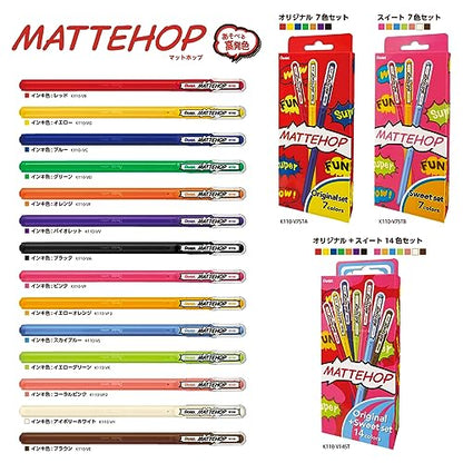 Pentel Color Ballpoint Pen, Matte Hop, Black, 10 Pens K110-VA - color: Black