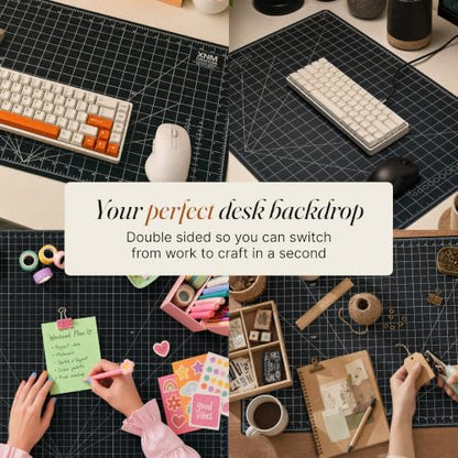 XNM Premium Self Healing Cutting Mat - 8 Inches by 11 inches - A4, 3 Layer Quality PVC Construction - Dual Sided, Imperial and Metric Grid Lines - Perfect for Cutting, Sewing, and Crafts - size: 11"L x 8"W