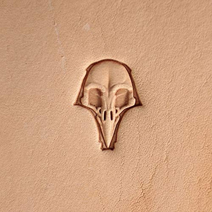 DandS ltd Leather Stamp Tool, Raven Skull, Professional Steel Craft Tool for Leatherworking, Embossing, Carving & Stamping Leather Projects, Belts Wallets & DIY Projects Compatible with Mallet #385 - color: Raven Skull 0.66 x 0.51"
