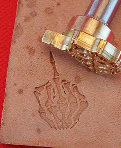 DandS ltd Leather Stamp Tool, Skull Finger, Professional Steel Craft Tool for Leatherworking, Embossing, Carving & Stamping Leather Projects, Belts, Wallets & DIY Projects Compatible with Mallet #46 - color: Skull Finger 1.18 X 0.75"