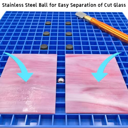 Stained Glass Cutting Mat, Solid Bottom Plastic Grid, Blue, 2 Pack - size: 12" x 12" - 2 Pack