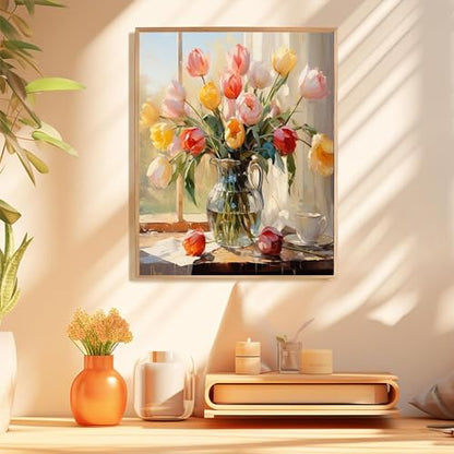 Arttoplus Flower Paint by Numbers Kit for Adults Canvas 16x20inch - color: MT12436-US
