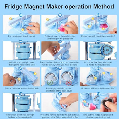 Heart-Shaped Button Maker Machine 100 Button Supplies58mm | 50 Button Supplies&50 Fridge Magnet Maker Supplies,58mm,DIY Personalized Pinback Buttons Children Gift - color: Heart