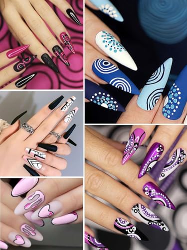12 Color 3D Nail Art Pens Set Kalolary 0.5MM Nail Art Markers - color: F