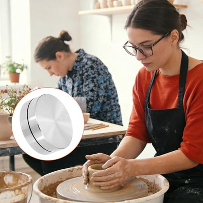 Pottery Trimming Spinner Diamond Core Tools Pottery Trimming Tools Pottery-Ceramic Clay Tool for Artists Hobbyists (Silver)